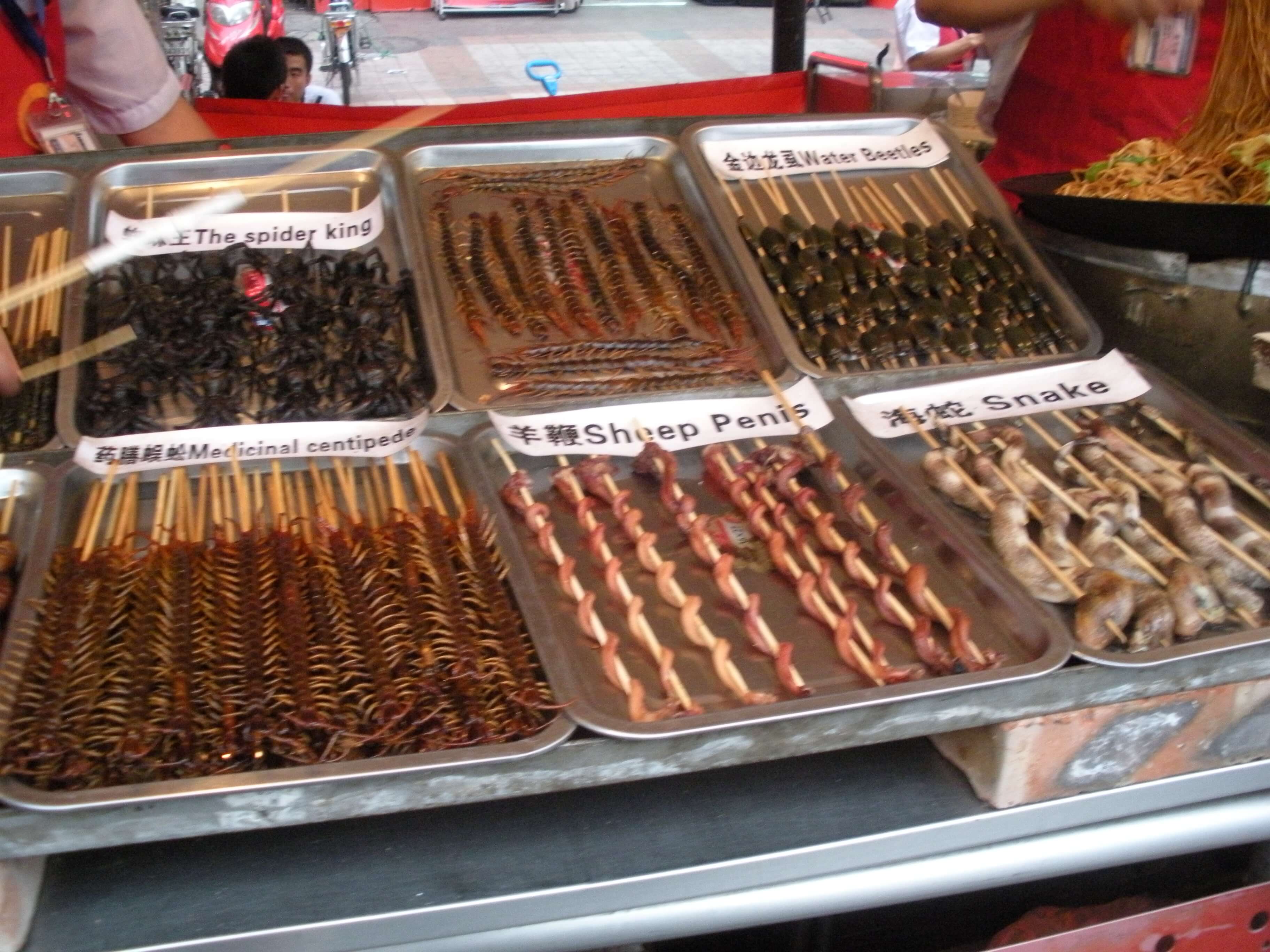 Beijing's food markets offer insect snacks