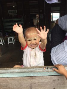 Happy little girl in Myanmar around Lake Inle
