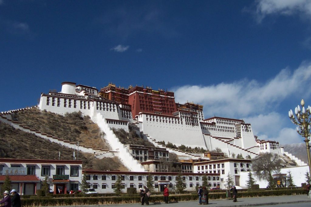 Potala Palace in Lhasa, Tibet seen from a distance