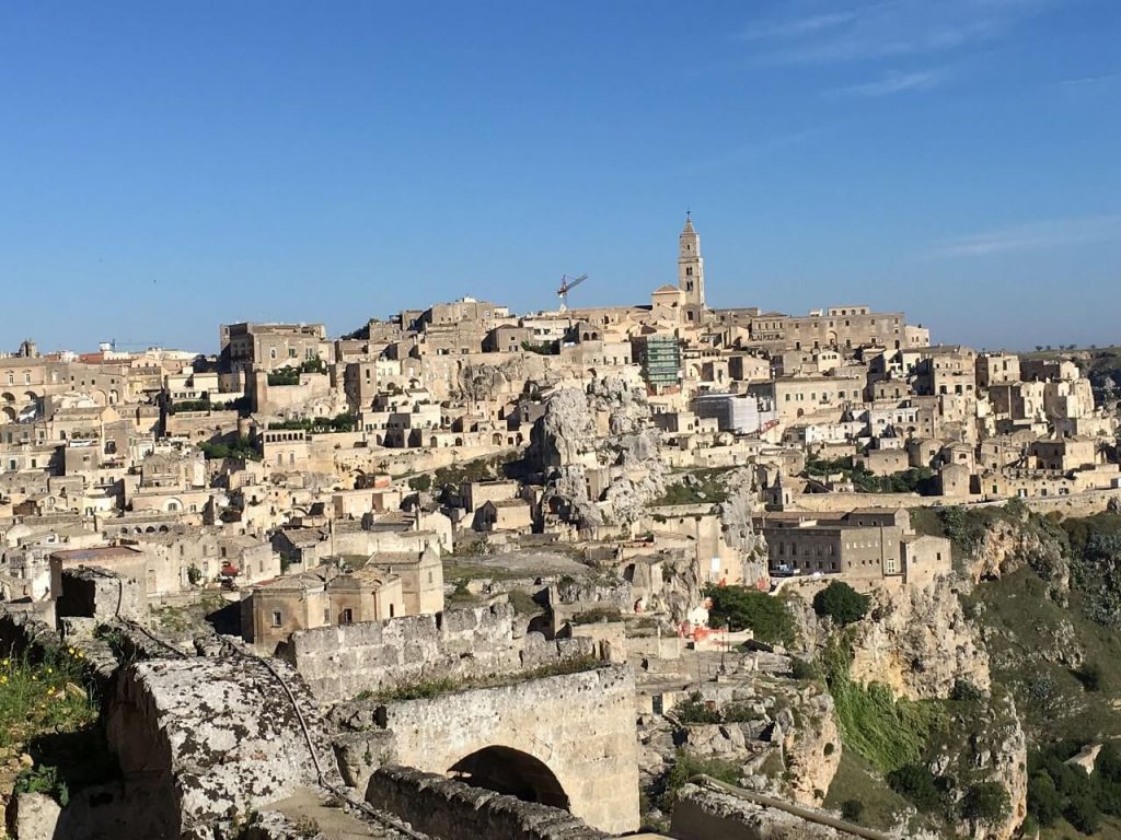 Matera Italy caves from a distance