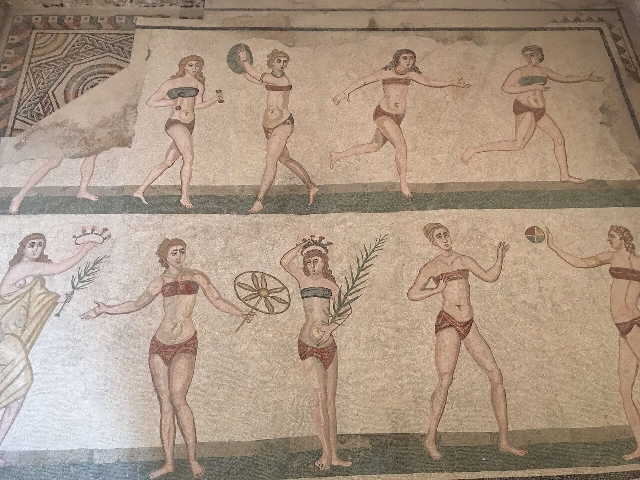 Dancing girls mosaics in Casale
