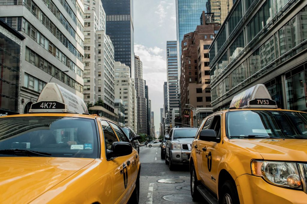 Taxis in Manhattan neighborhoods