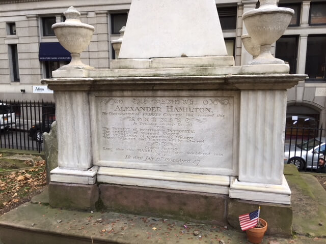 Alexander -Hamilton's- tomb in famous cemetery of Trinity