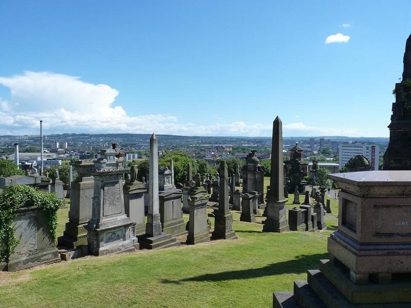 Glasgow Necropolis. One of the famous European cemeteries.