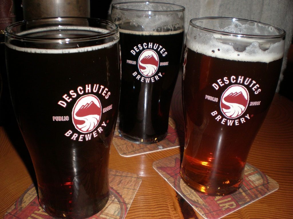 three glasses of beer on a brewery road trip