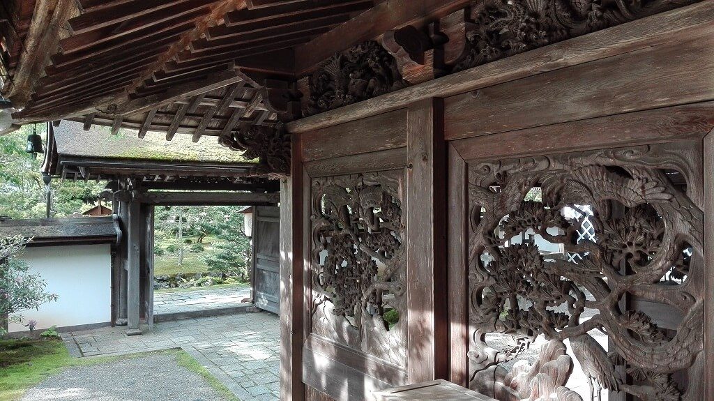 Wooden architecture at a Japanese temple stay