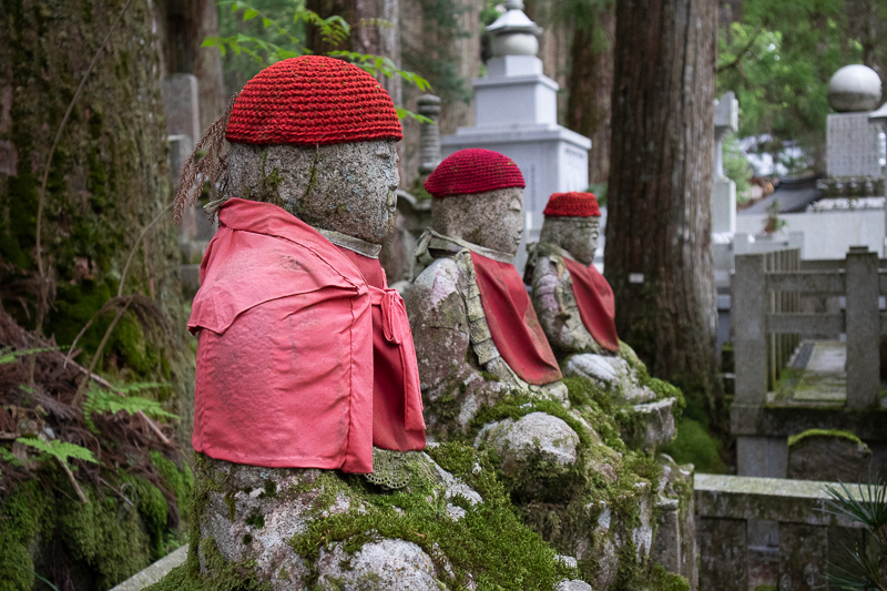 statues in Koya-san, Japan Cemetery