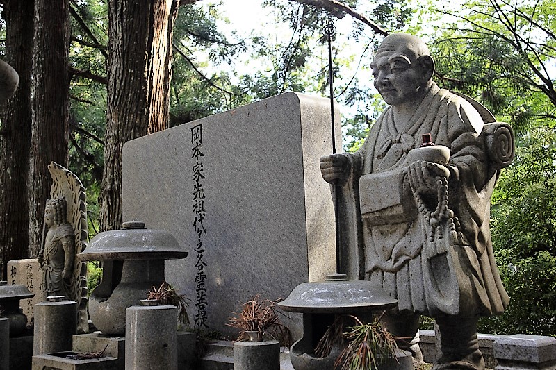 Okunoin cemetery, Koya-san, Japan bald monk