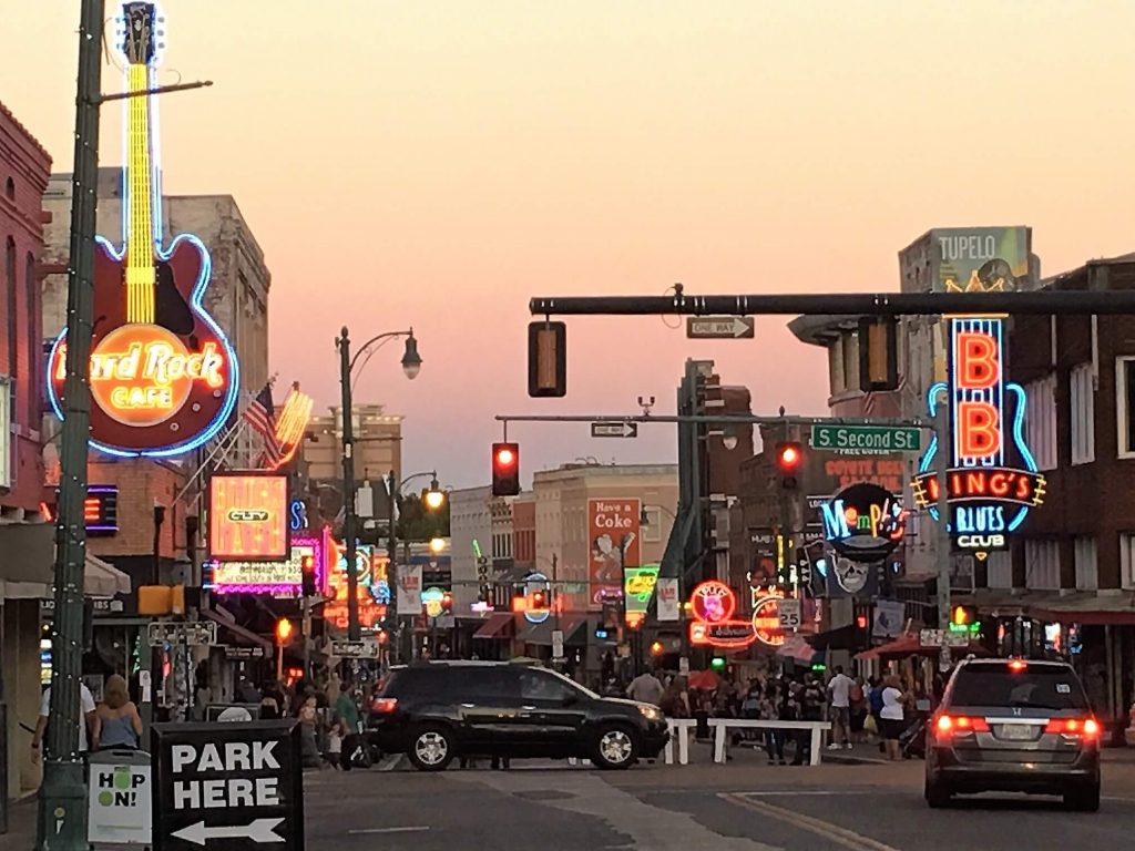 Beale Street in Memphis. One of the best music cities in the U.S.