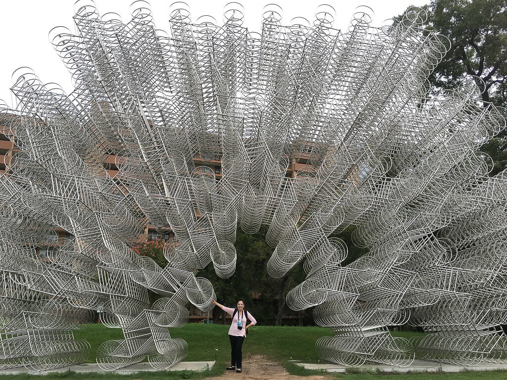 Forever Bicycles sculpture in Austin, one of the bet music cities. 