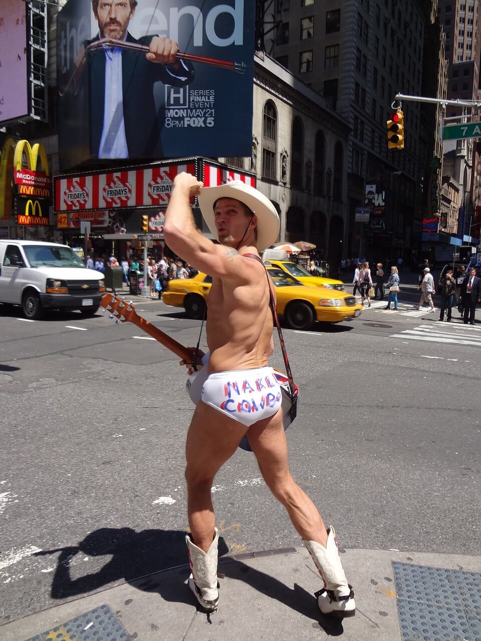 naked cowboy at the crossroads of the world