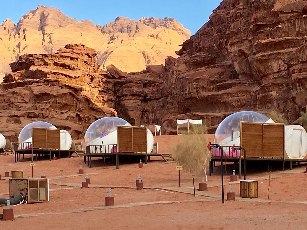 Sleeper pods in Wadi Rum camp. Try it on your 7-day itinerary for Jordan