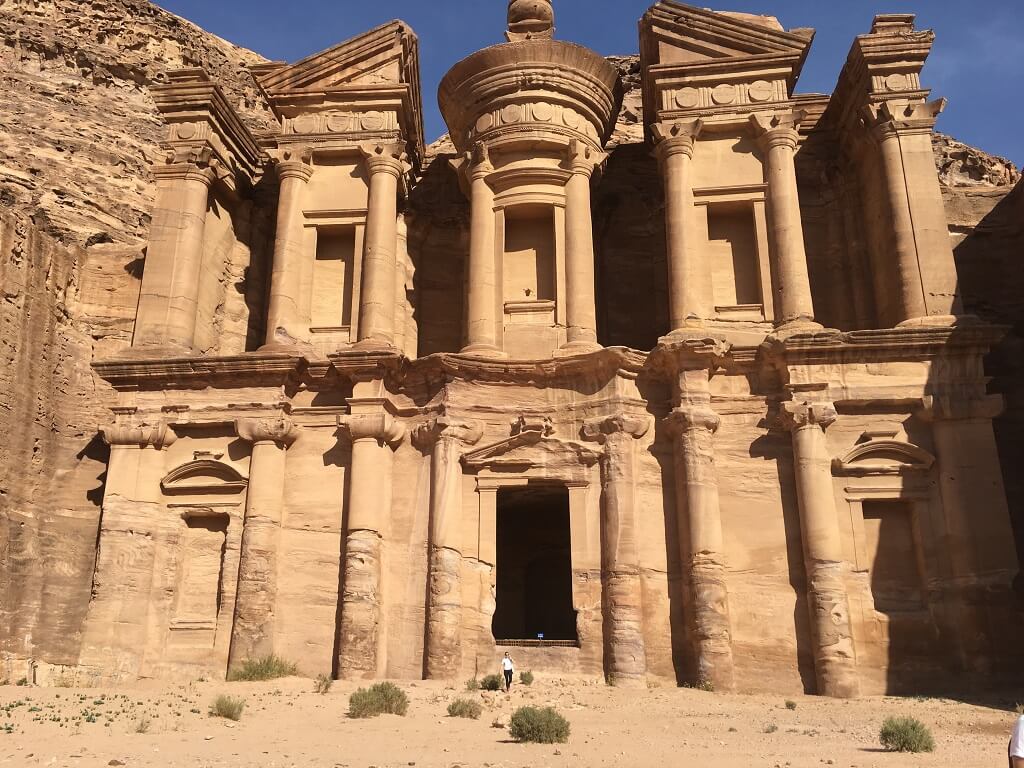 The monastery at Petra, one of the best places to visit in Jordan and one of the things Jordan is famous for 