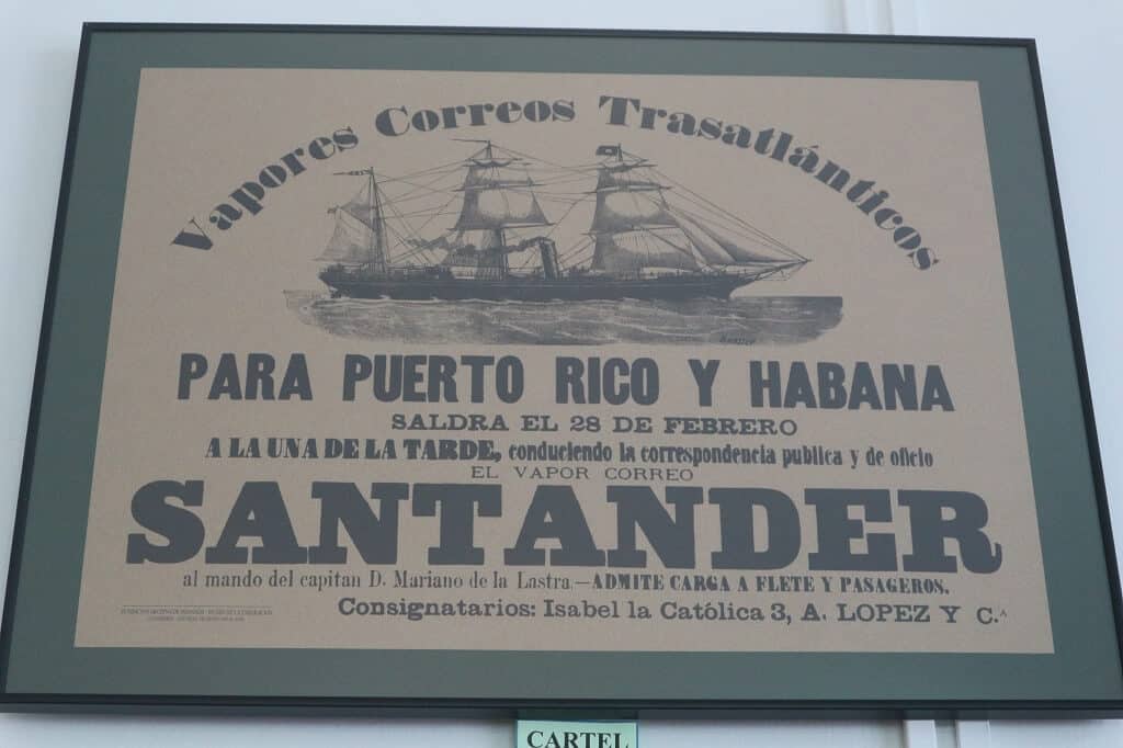 antique sailing poster exploring family heritage in Asturias