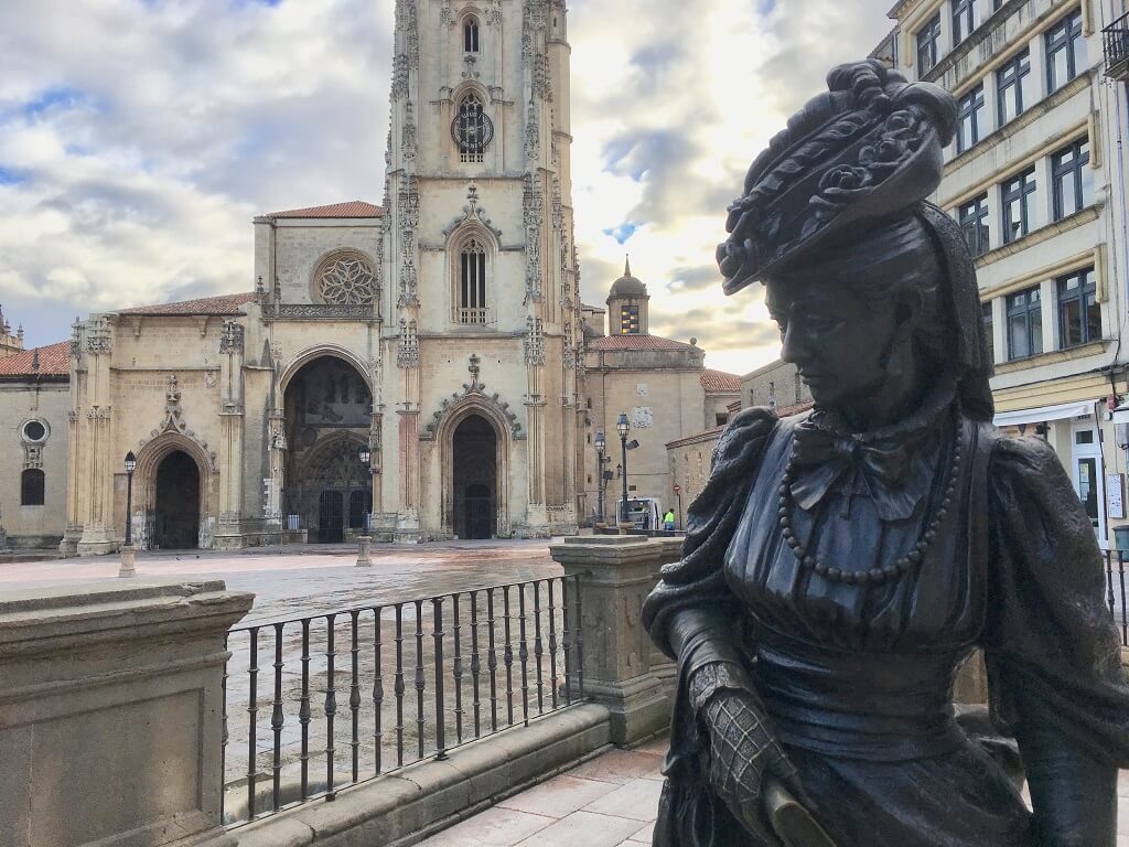 Oviedo, Spain. Statue of La Regenta, from the realist novel by