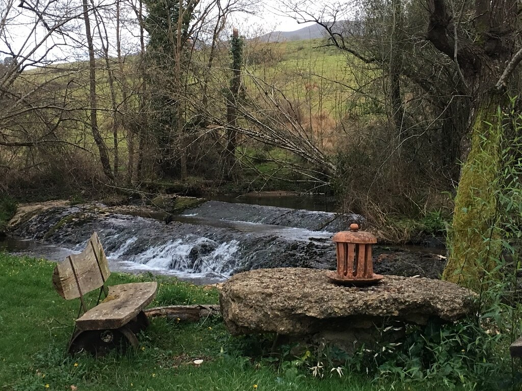 Peaceful river and stone chair