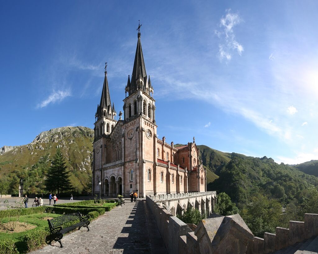 Covadonga Basilica on the itinerary of Asturias