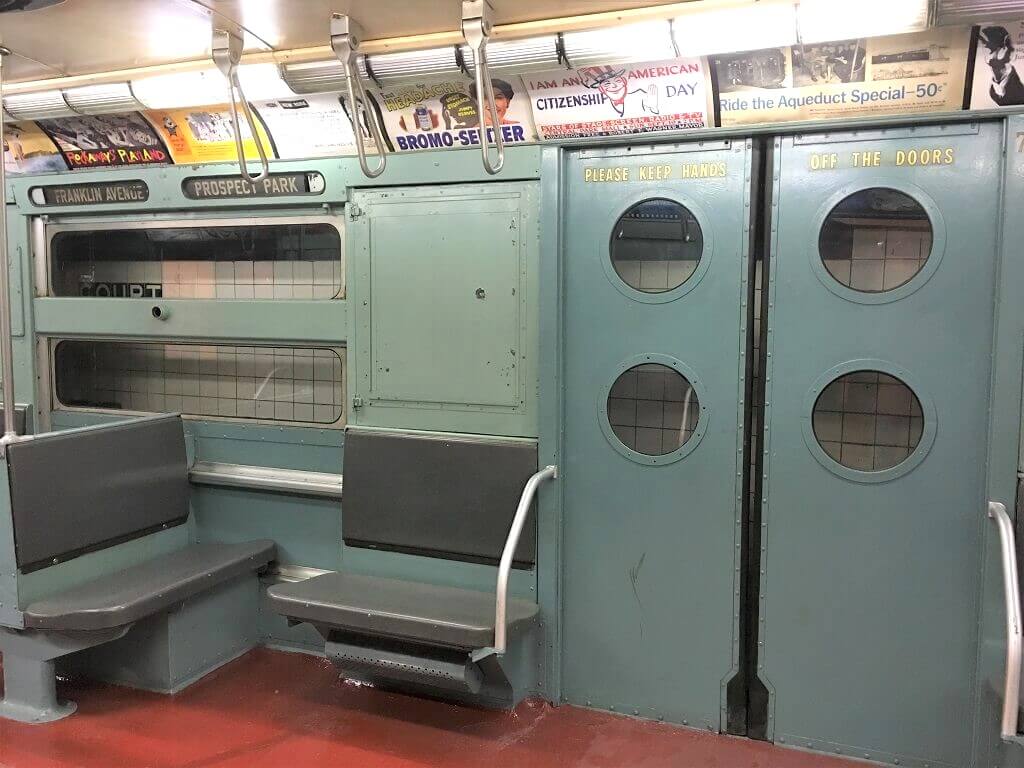 an old subway in the Transit Museum, one of the most underrated places in NYC