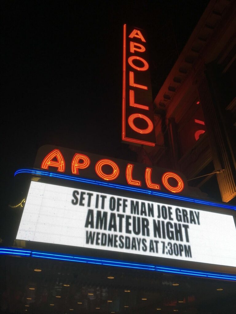 The marquis of the Apollo Theatre in Harlem, NYC