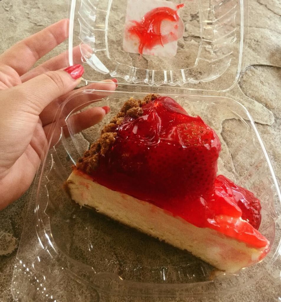 a cheesecake slice