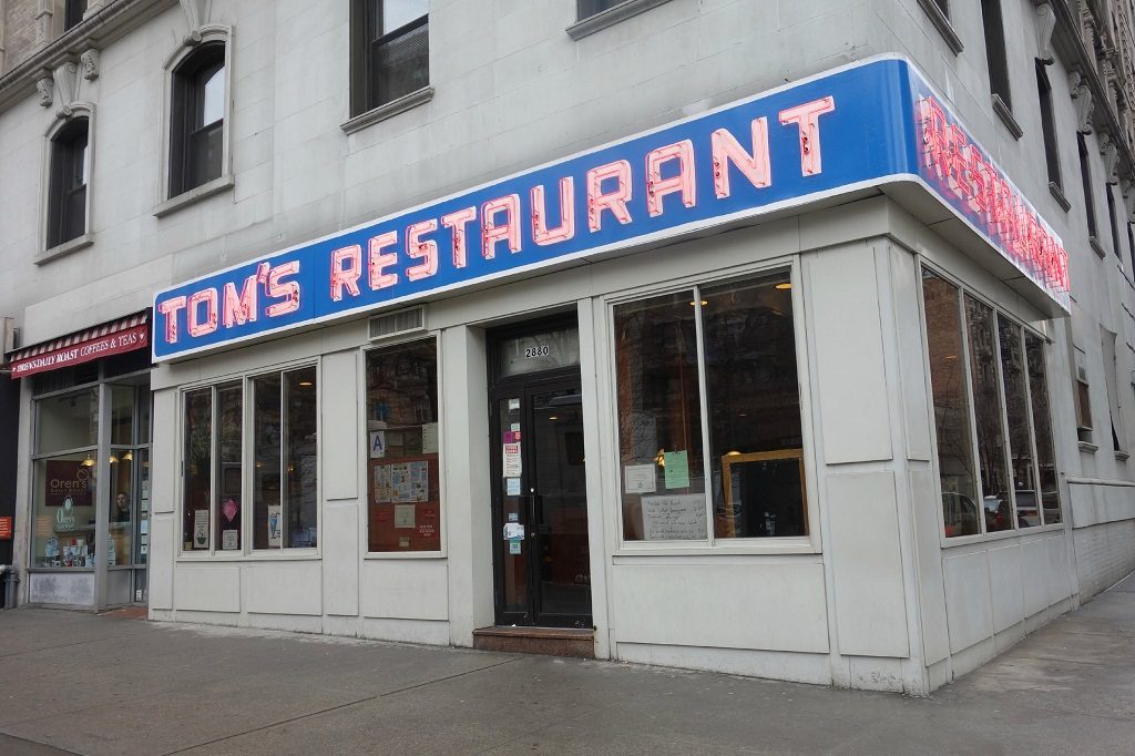 Monk's diner storefront. Famouls places to eat in NYC