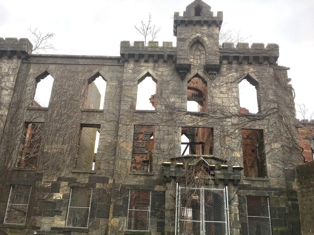 The abandoned small pox hospital on Rooseveldt Island in NYC