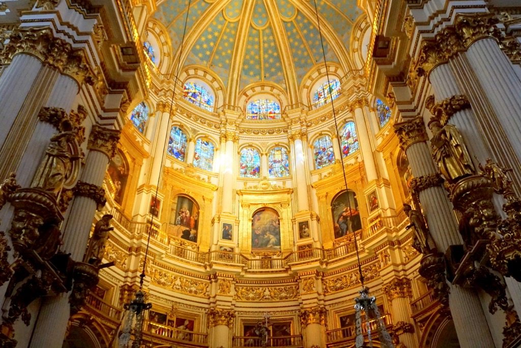 Interior of Granada Cathedral in Europe
