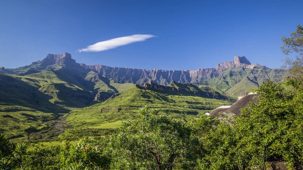 South Africa landscape. Describes books to bead before traveling to Africa.