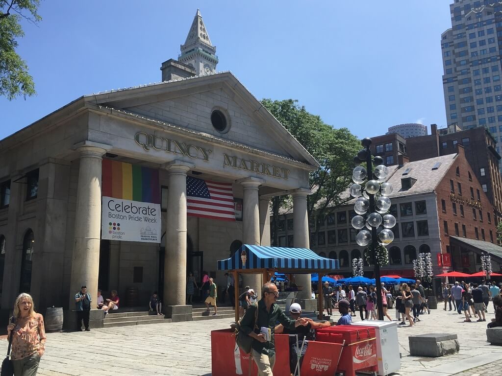 Front shot of Quincy Market building