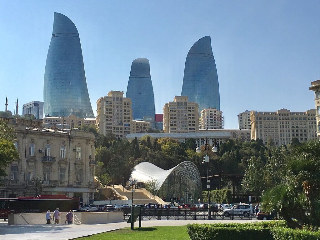 The Flame Towers. One of the best places to visit in Baku, Azerbaijan. 