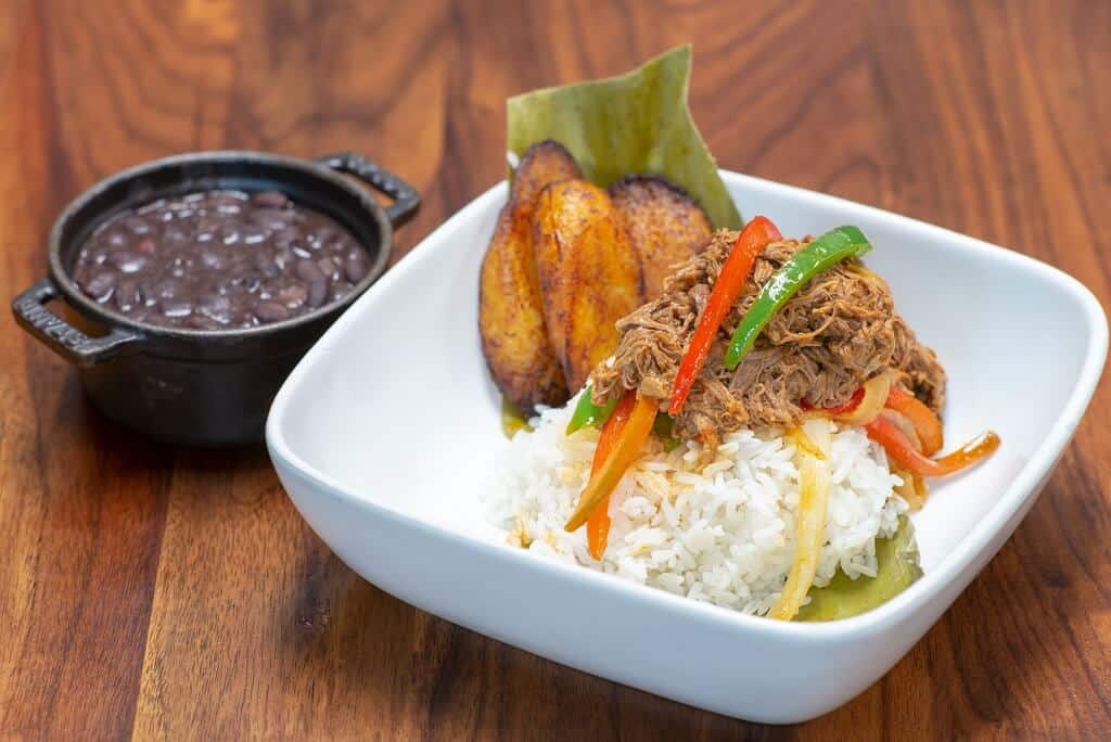 Ropa vieja at La Cubana restaurant in NYC