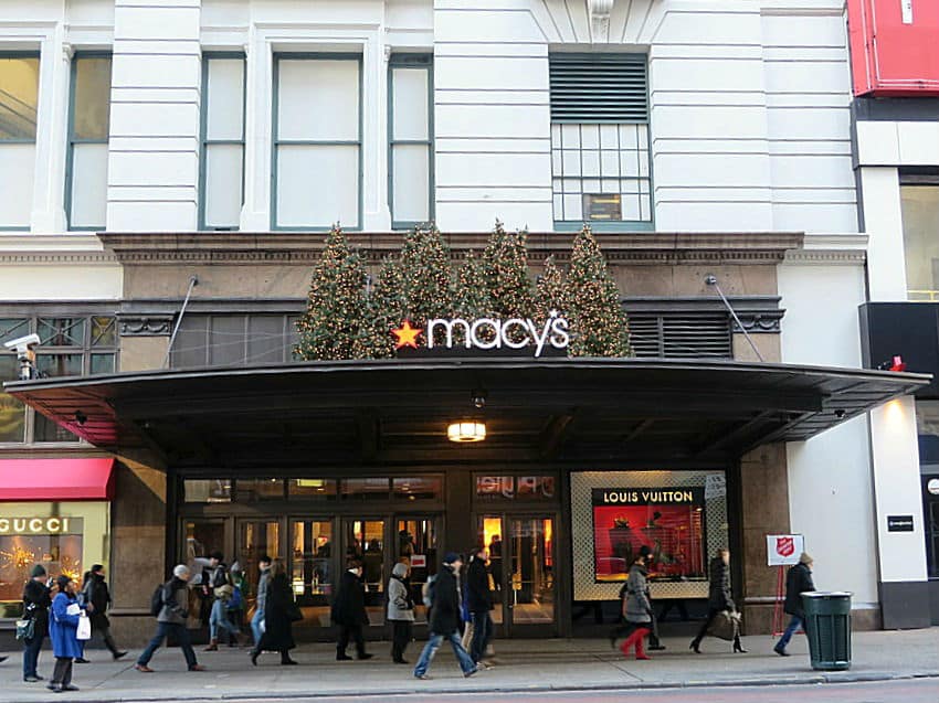 NYC Exterior of Macy's at Christmas