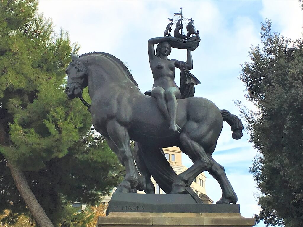 Statue in Plaza Cataluna a must see during your two days in Barcelona