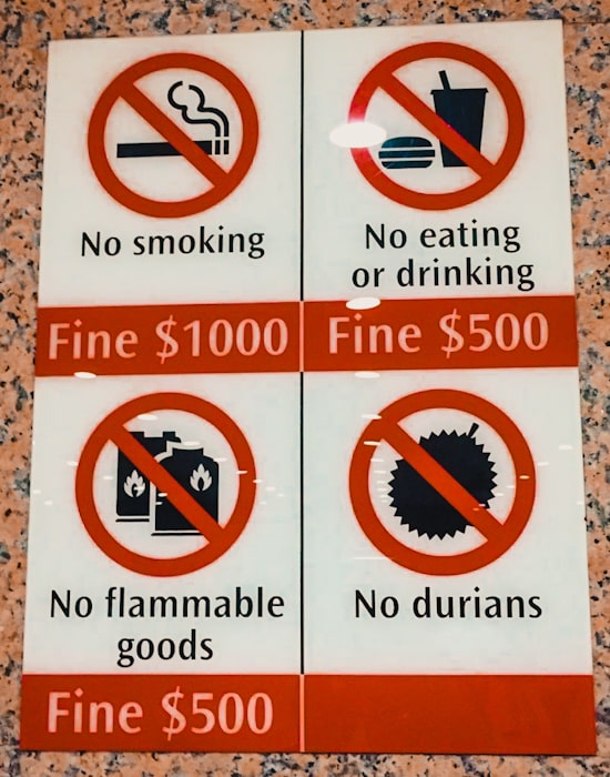 Funny sign from Singapore about fines