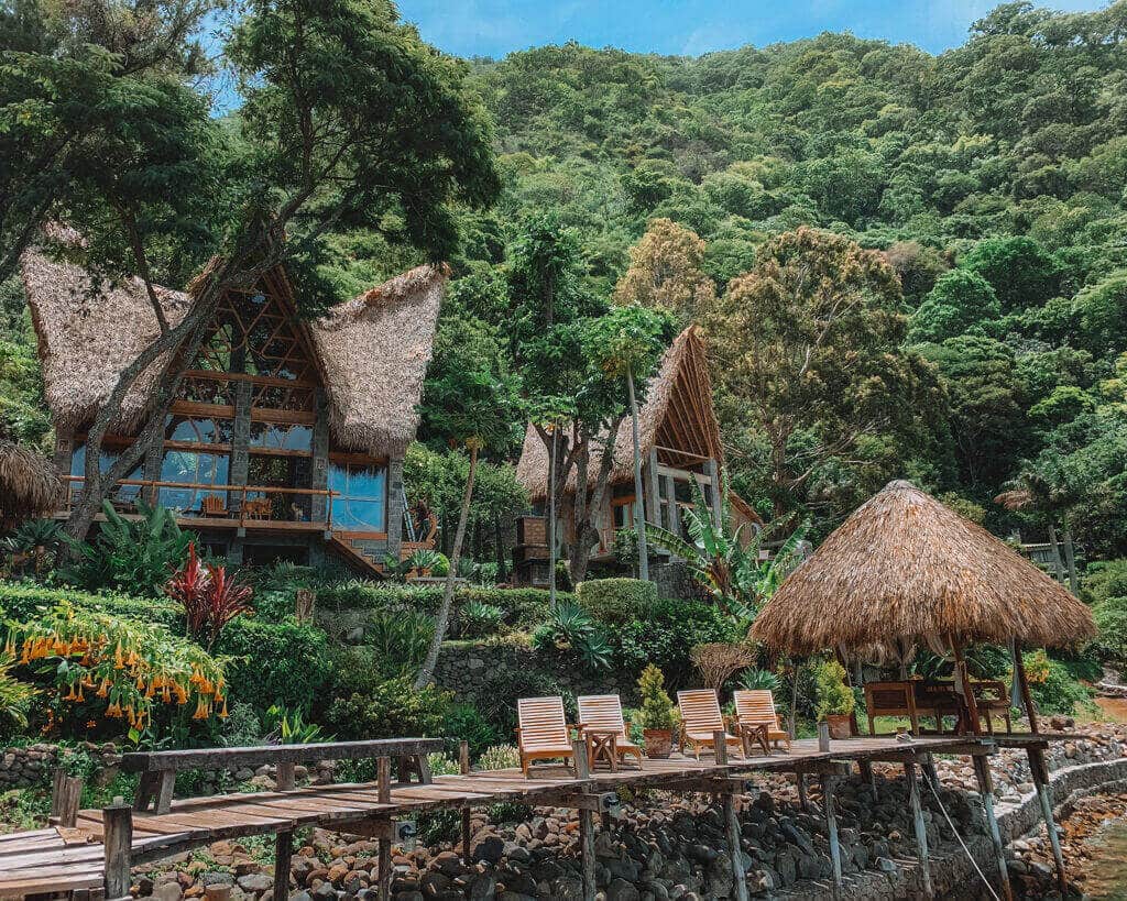 Huts in the jungle in Guatemala