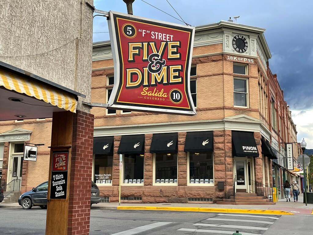 A sign for a five and dime in Salica, in southwestern Colorado