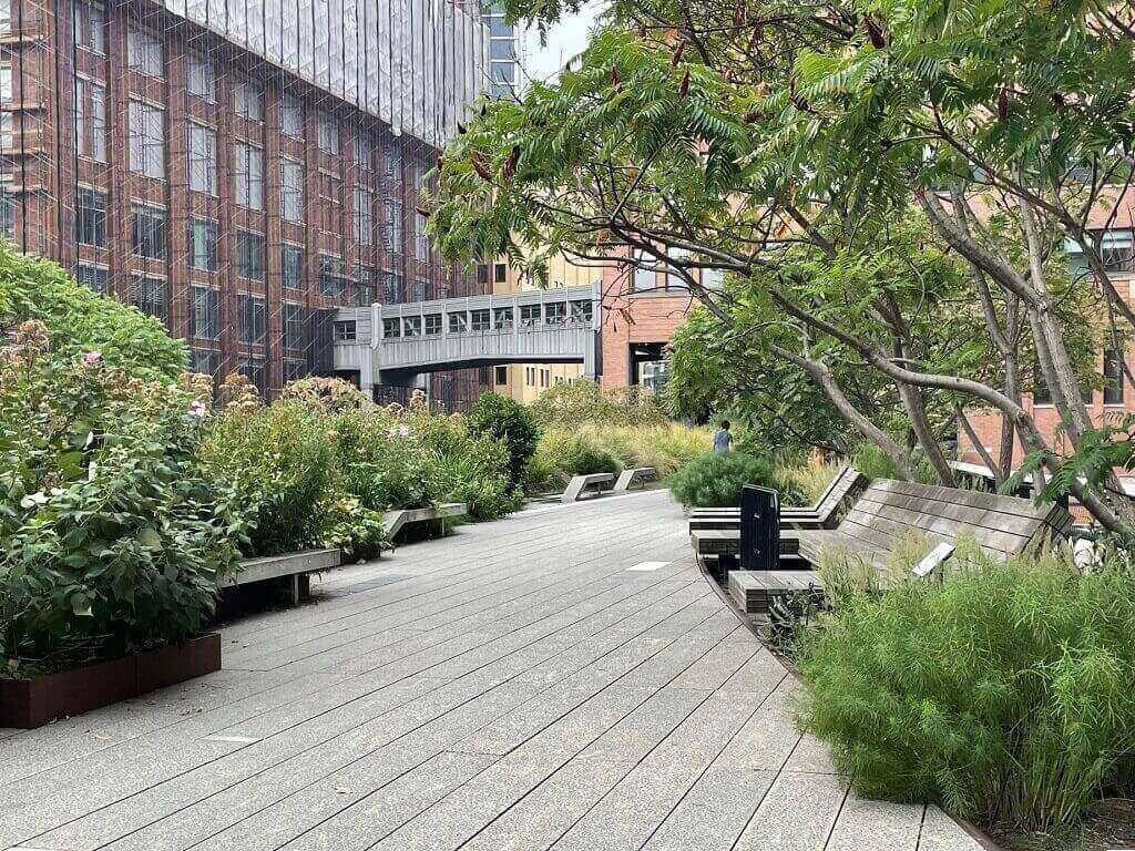 A portion of the High Line in Chelsea, one of the best places to stay in New York City