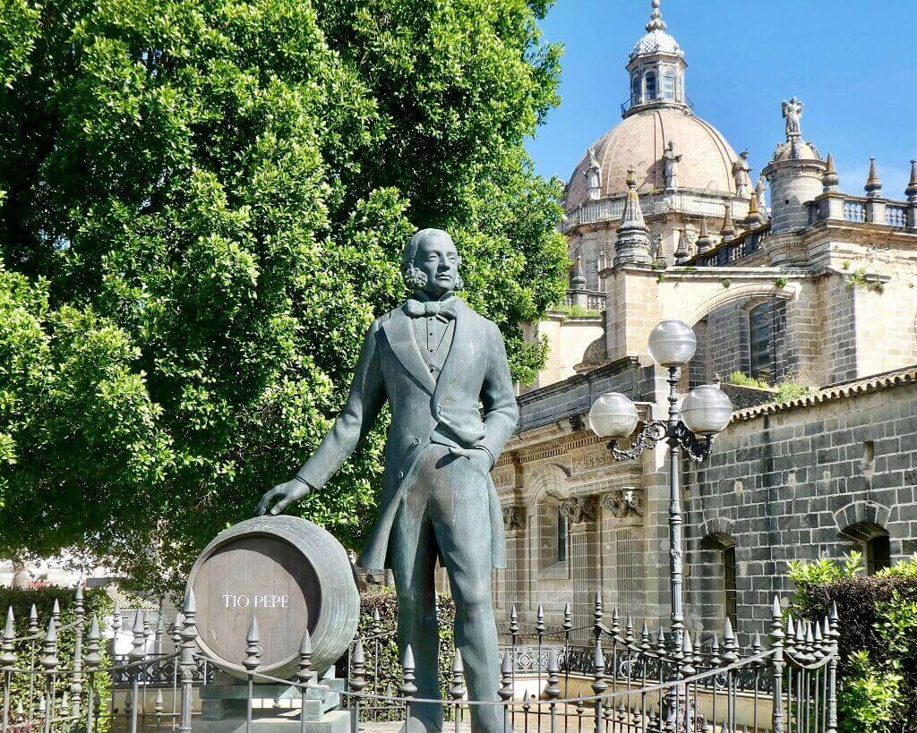 Statue of Tio Pepe in Jerez de la Frontera, Spain.