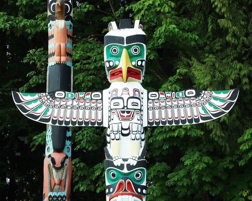 Totem pole in Stanley Park in Vancouver