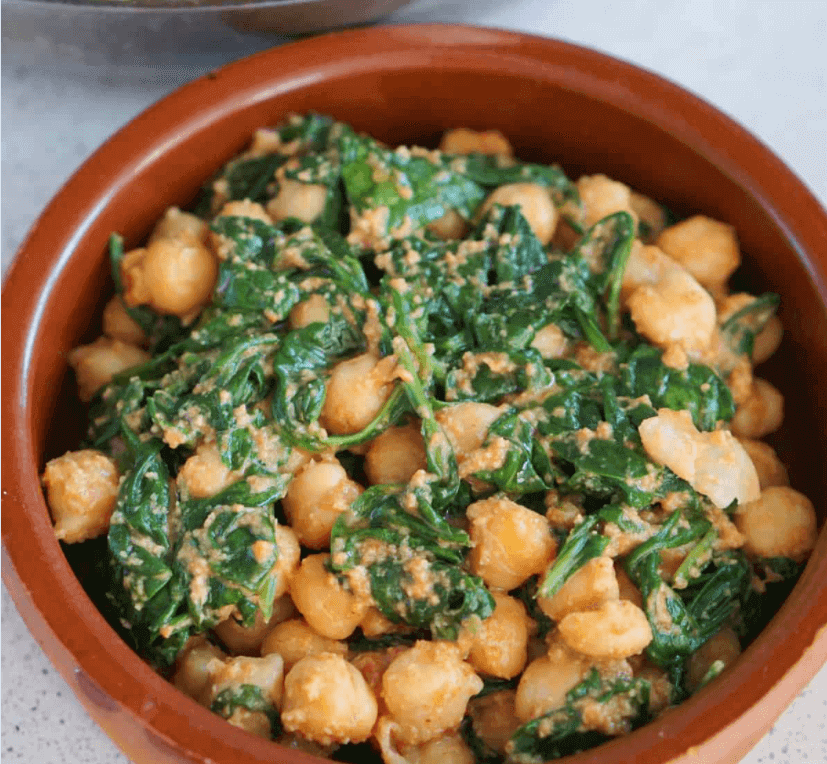 spinach and chickpeas