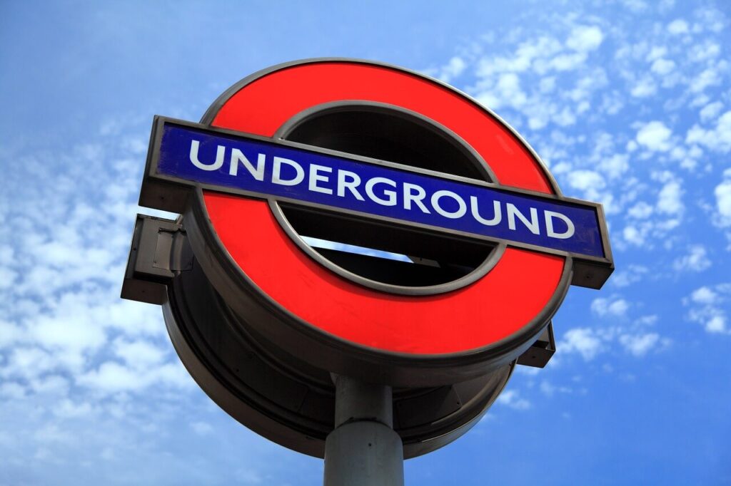 The underground sign. Traveling cheap with local transportation. 
