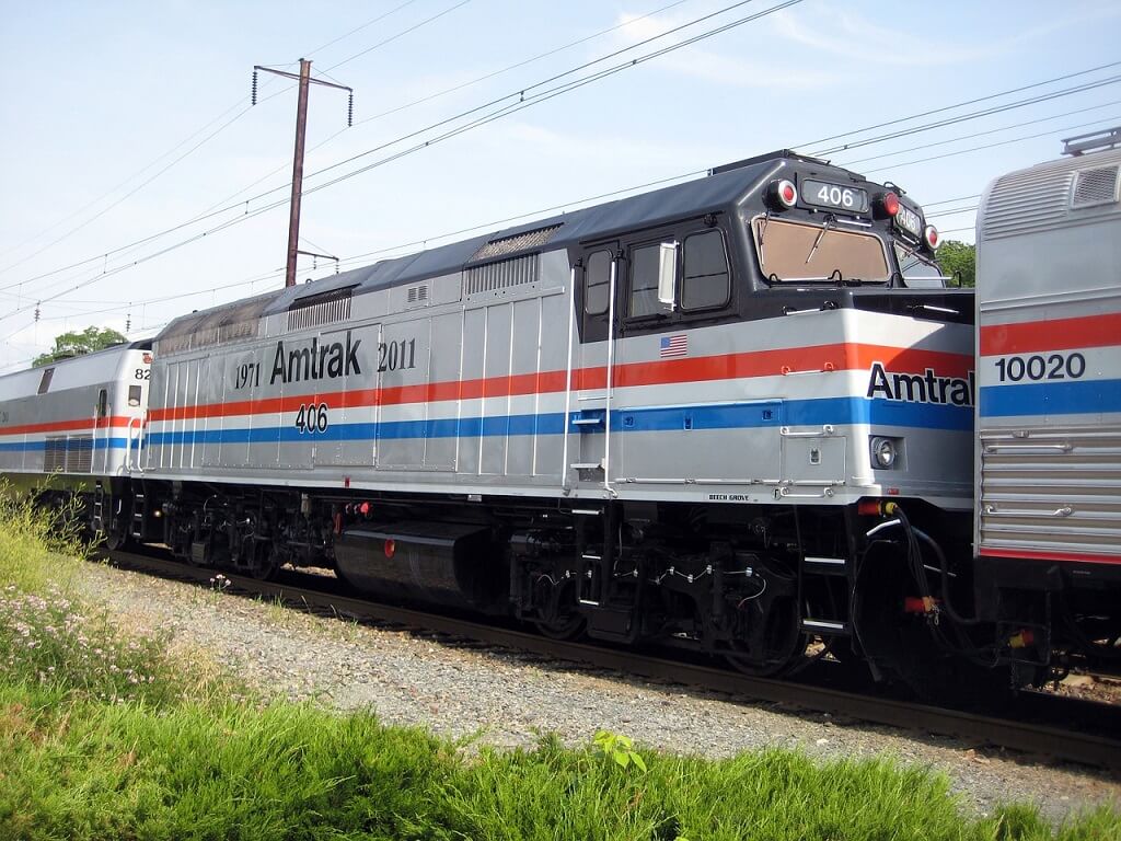 An Amtrak train.