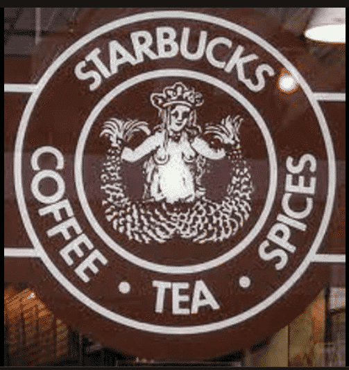Starbuck's original logo at Pike Place Market seen on a 3-day Seattle  itinerary.