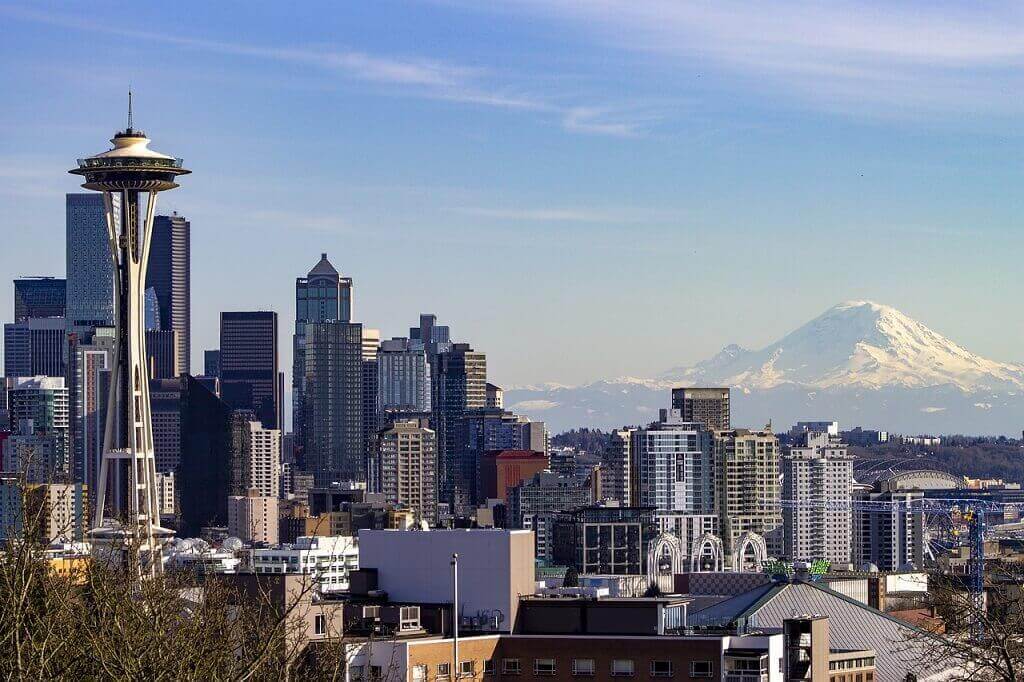 View of Seattle with Mt. Rainier in the background