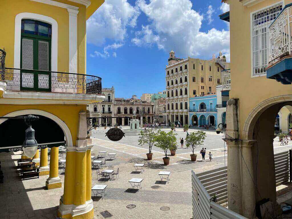 Visit Plaza Vieja in Havana on a small group tour to Cuba.