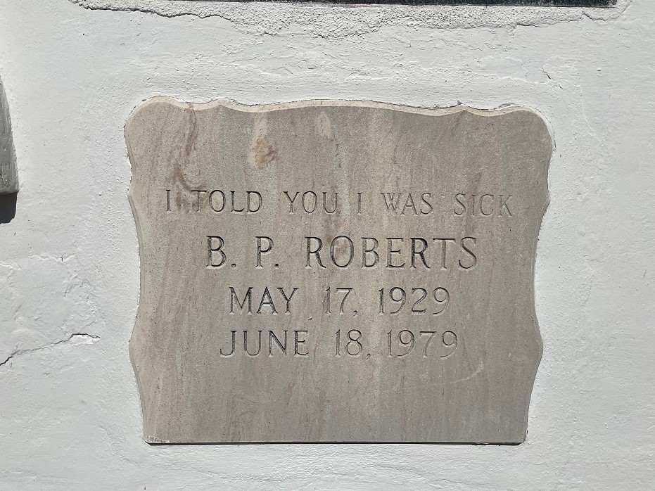 tomb plaque in Key West Cemetery