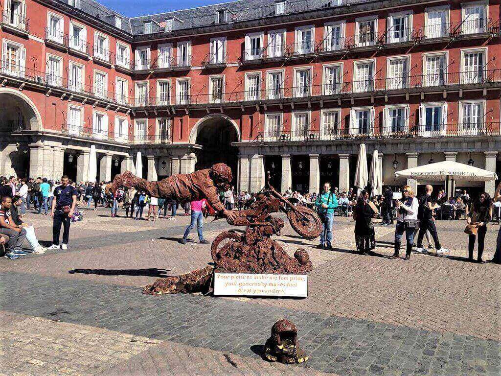 Plaza Mayor in Madrid is one of te plazas Spain is famous for.