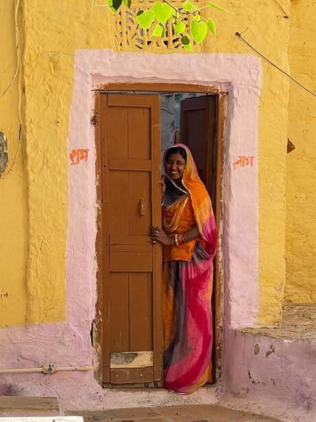Indian woman in doorway