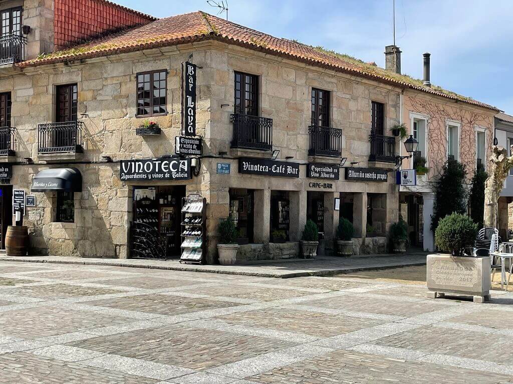 Main square in Cambados in the Rias Baixas Wine region of Spain 