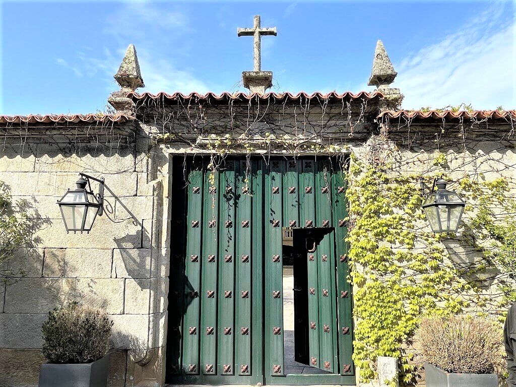 Pazo Señoans winery front door in the Rias Baixas wine region 